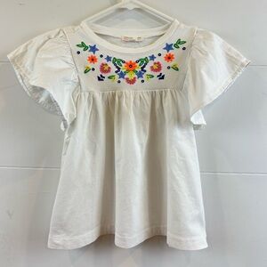Crew cuts everyday flutter sleeve embroidered girls tee